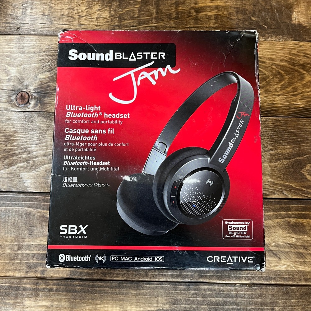 Creative Sound Blaster Jam Bluetooth Wireless Headset Black GH0300 NFC SBX